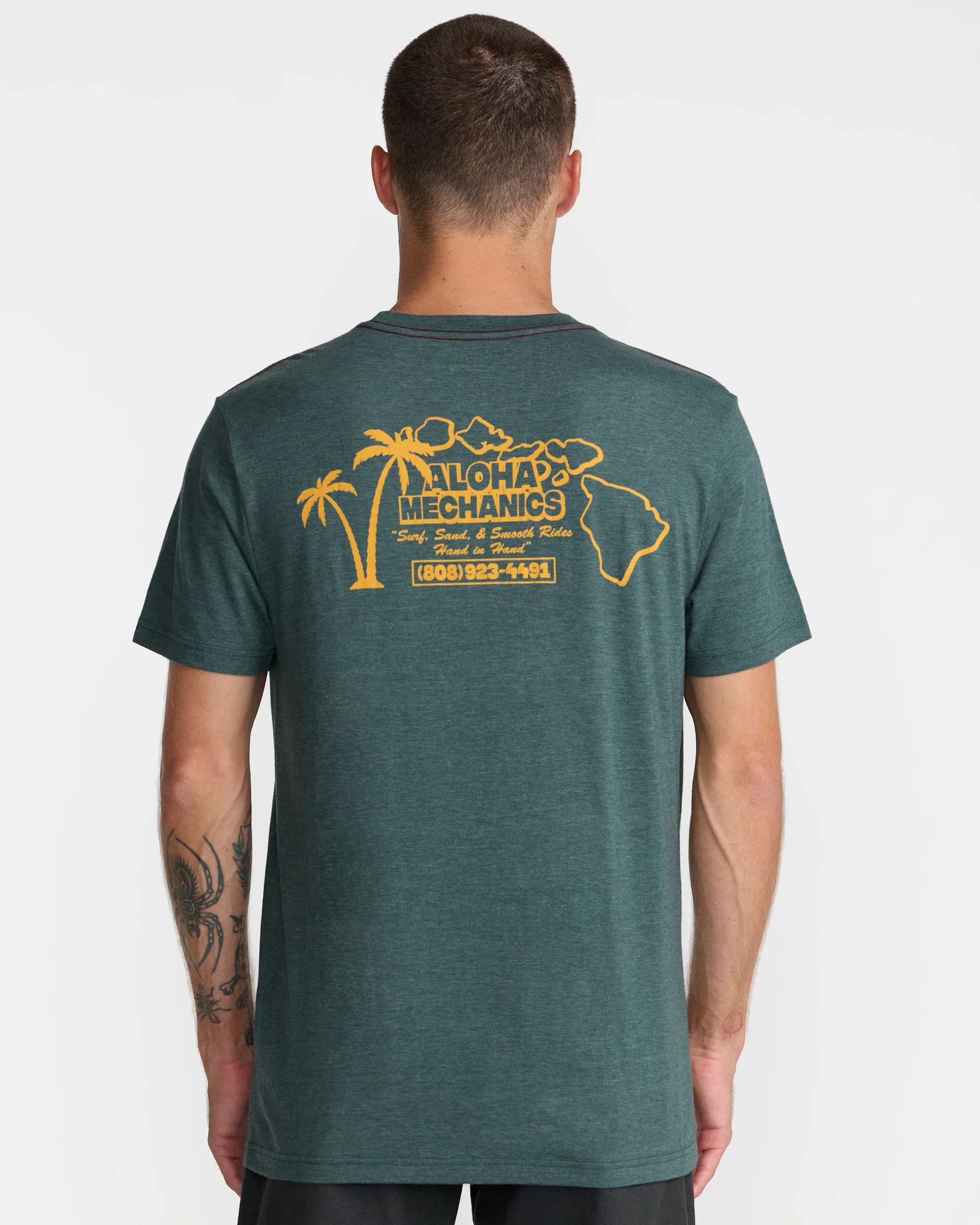 RVCA ALOHA MECHANICS TEE - BALSAM GREEN (ABG)
