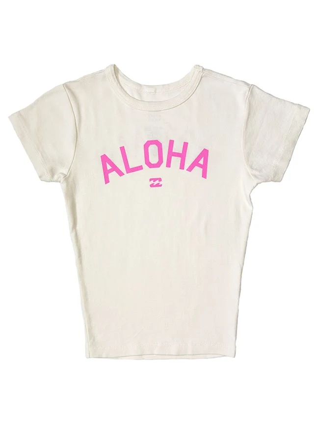 BILLABONG EASY STREET GODDESS ALOHA/MAHALO WOMENS TEE - WHITE