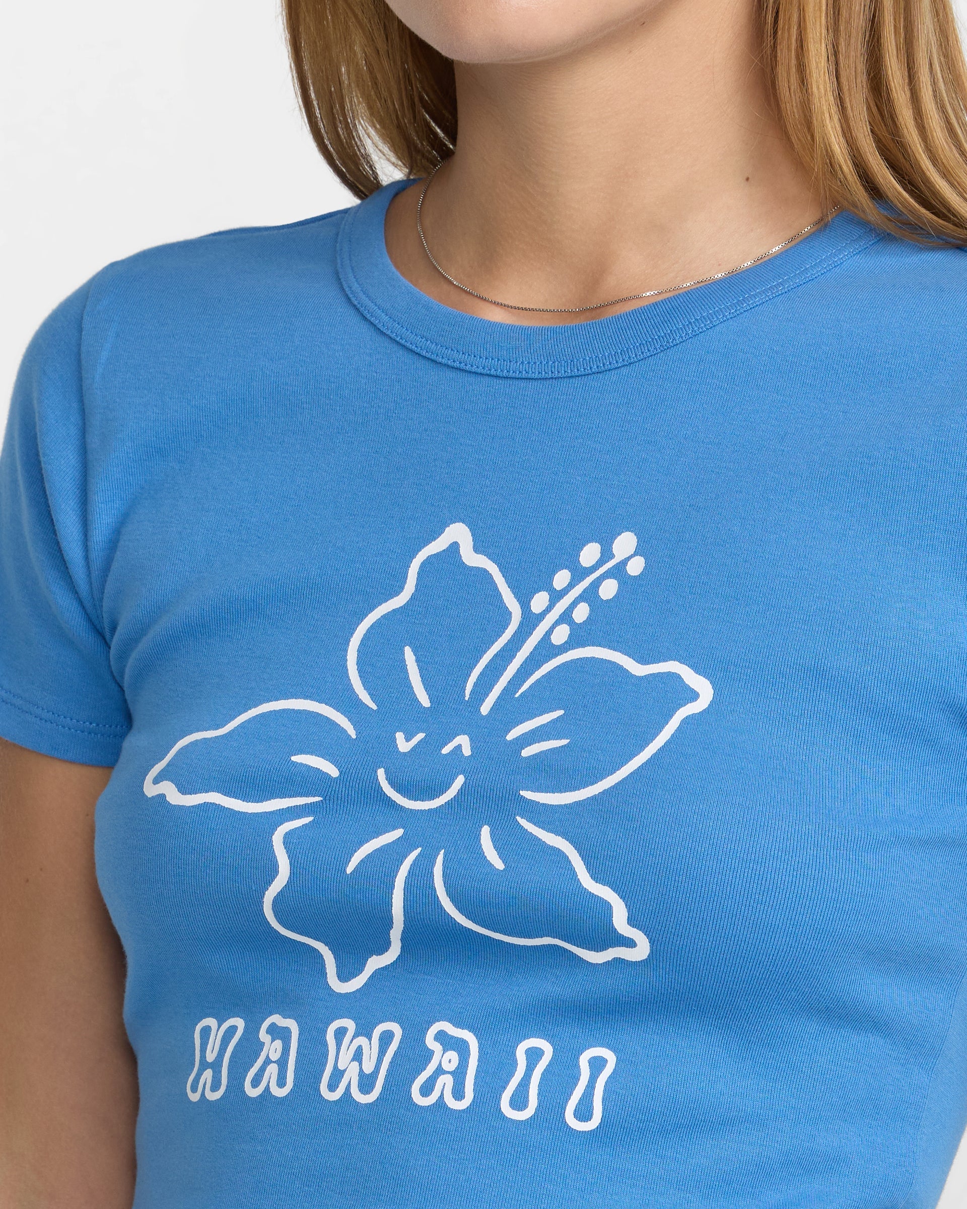 RVCA HAPPY HIBISCUS BABY WOMENS TEE - PERI BLUE - Image 2