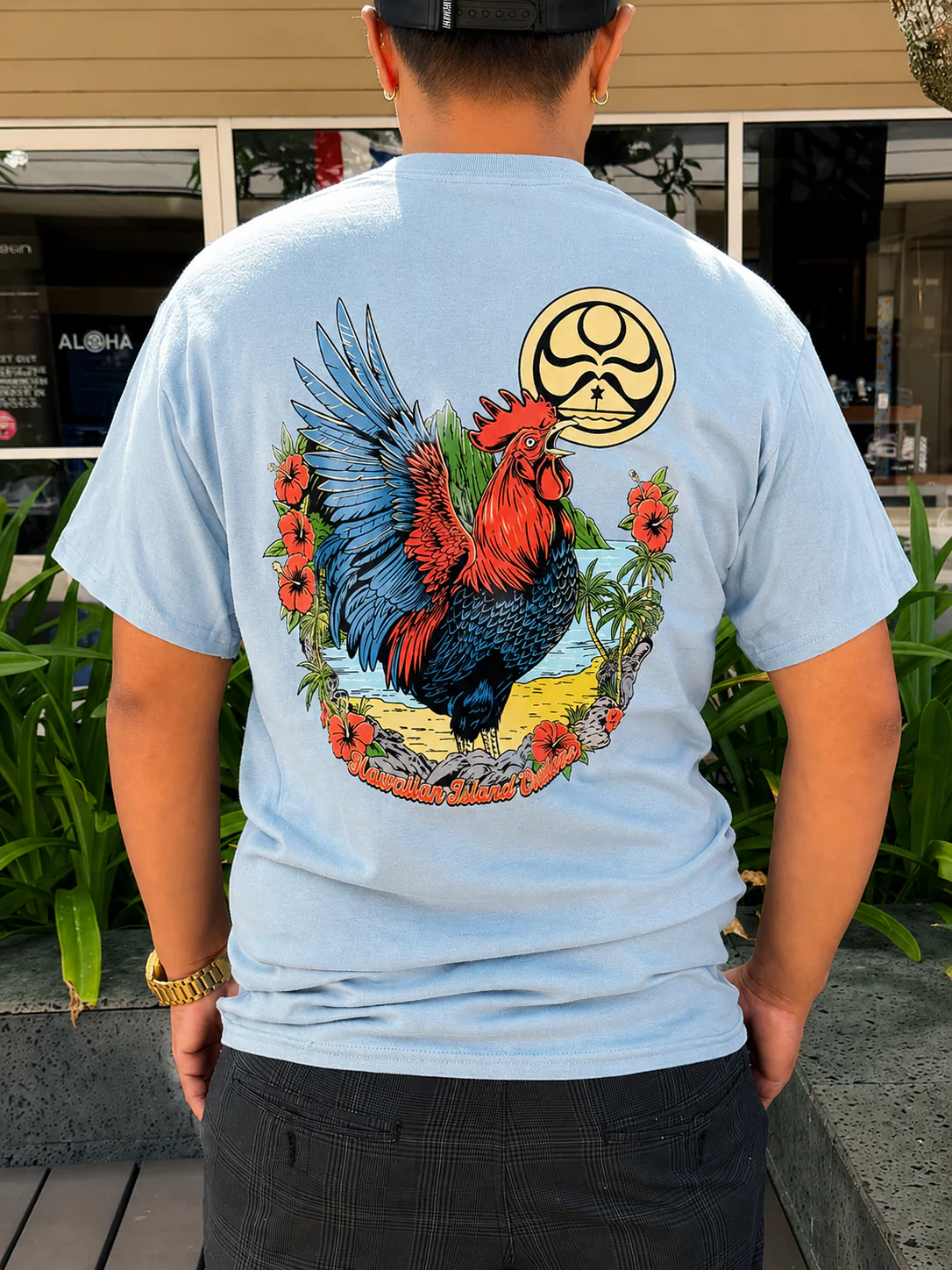 HIC ROOSTER 2 TEE - STONE BLUE