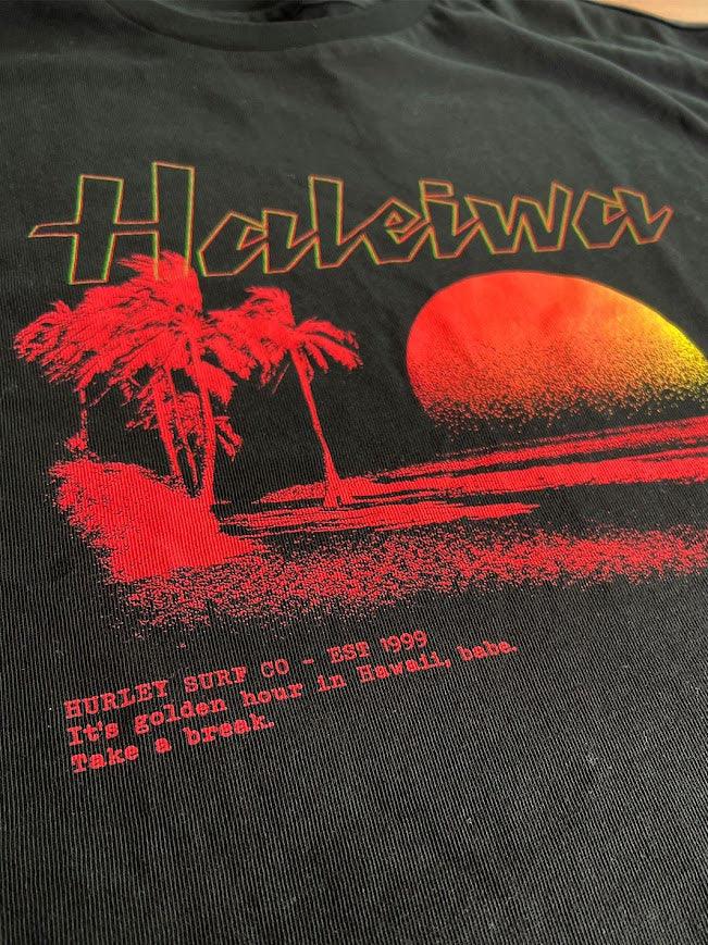 HURLEY OHANA HALEIWA WOMENS BF TEE - BLACK - Image 2