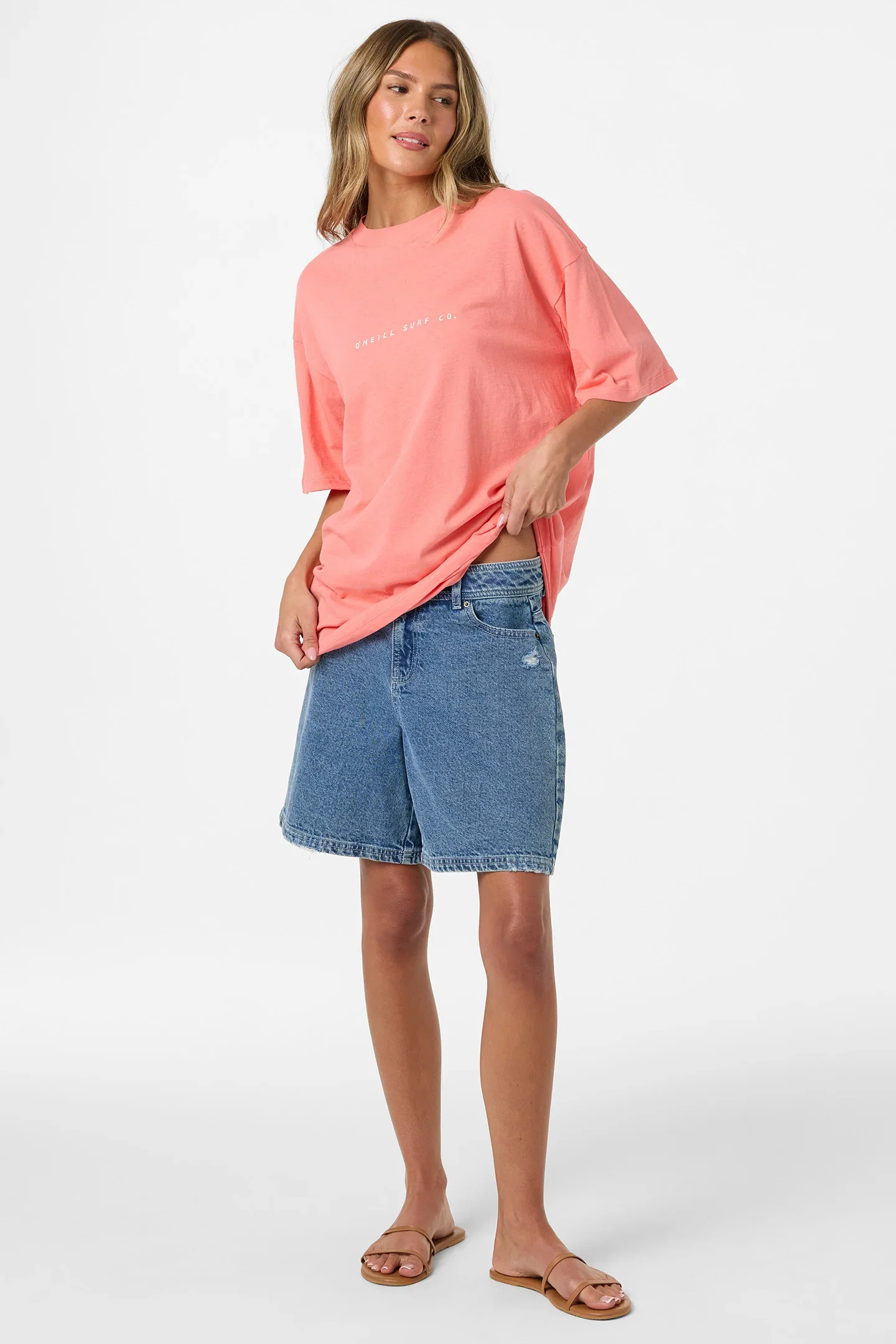 O'NEILL LINEAR SCAPE HAWAII OVERSIZED WOMENS TEE - PEACH (GPC) - Image 2
