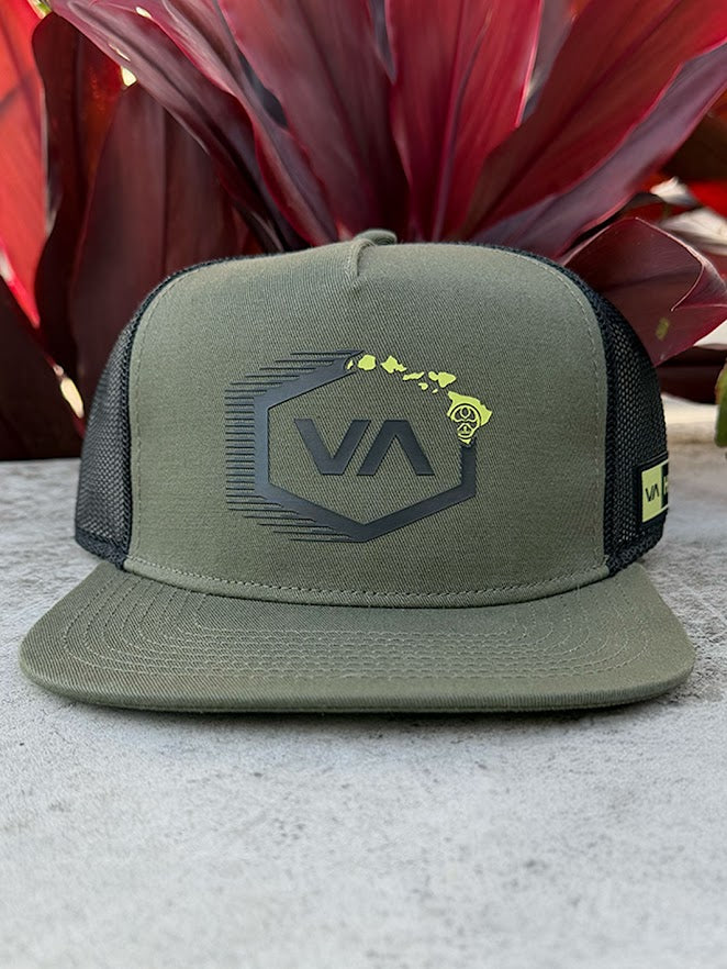 RVCA X HIC SPORT HEX TRUCKER - OLIVE