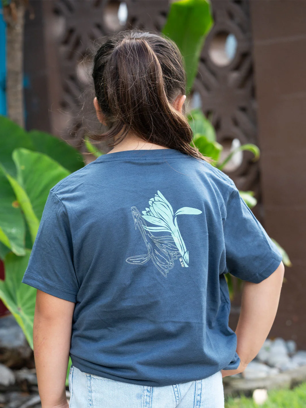 HIC TUBEROSE GIRLS TEE - INDIGO